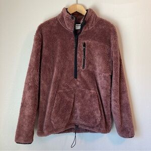 VS Pink Teddy Bear Sherpa Fleece Half Zip Pullover Sweatshirt Sweater